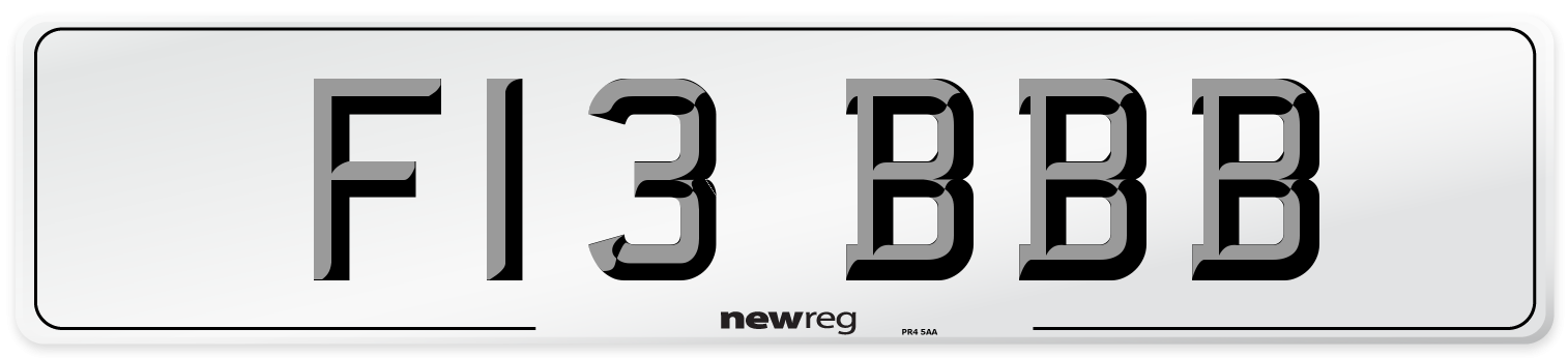 F13 BBB Number Plate from New Reg